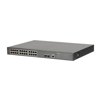 PFS4226‐24GT‐360 24 Port L2 Yönetilebilir Switch (24GE + 2GE SFP Port, 1 Konsol, Toplam 360W PoE )