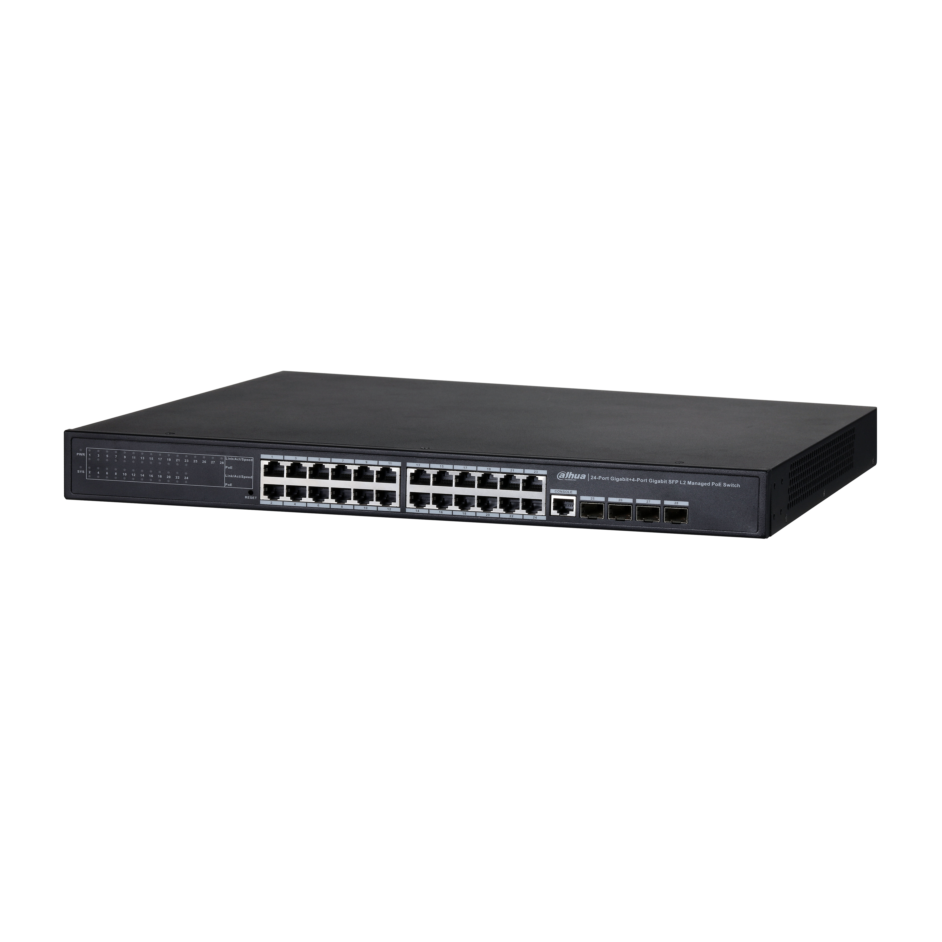 PFS4428‐24GT‐370 24 Port PoE Switch (24GE PoE + 4GE SFP, Toplam 370W PoE )