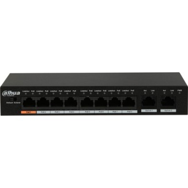 PFS3010‐8ET‐65 8 Port PoE Switch (8FE PoE + 2FE, Toplam 65W PoE) 